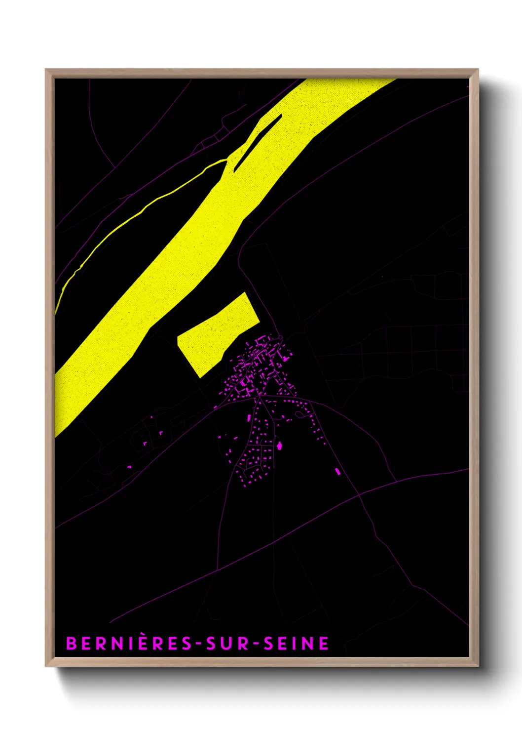 Une affiche de carte sur Bernières-sur-Seine
