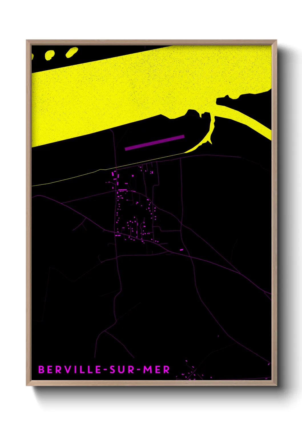 Une affiche de carte sur Berville-sur-Mer