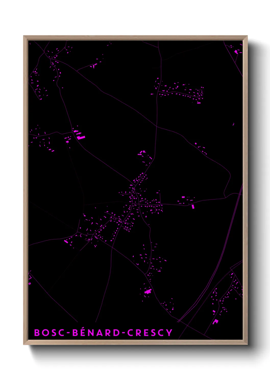 Une affiche de carte sur Bosc-Bénard-Crescy