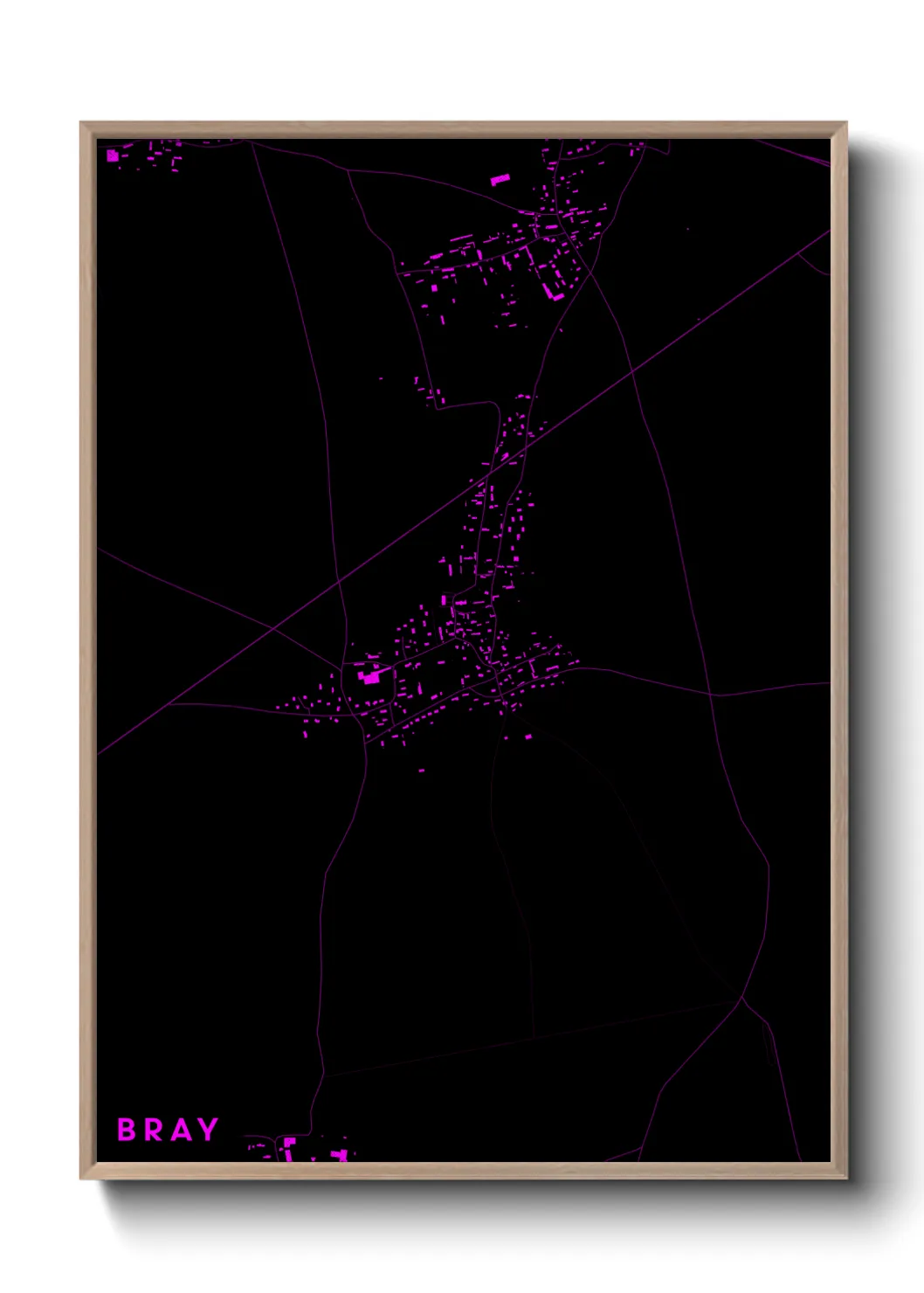 Une affiche de carte sur Bray