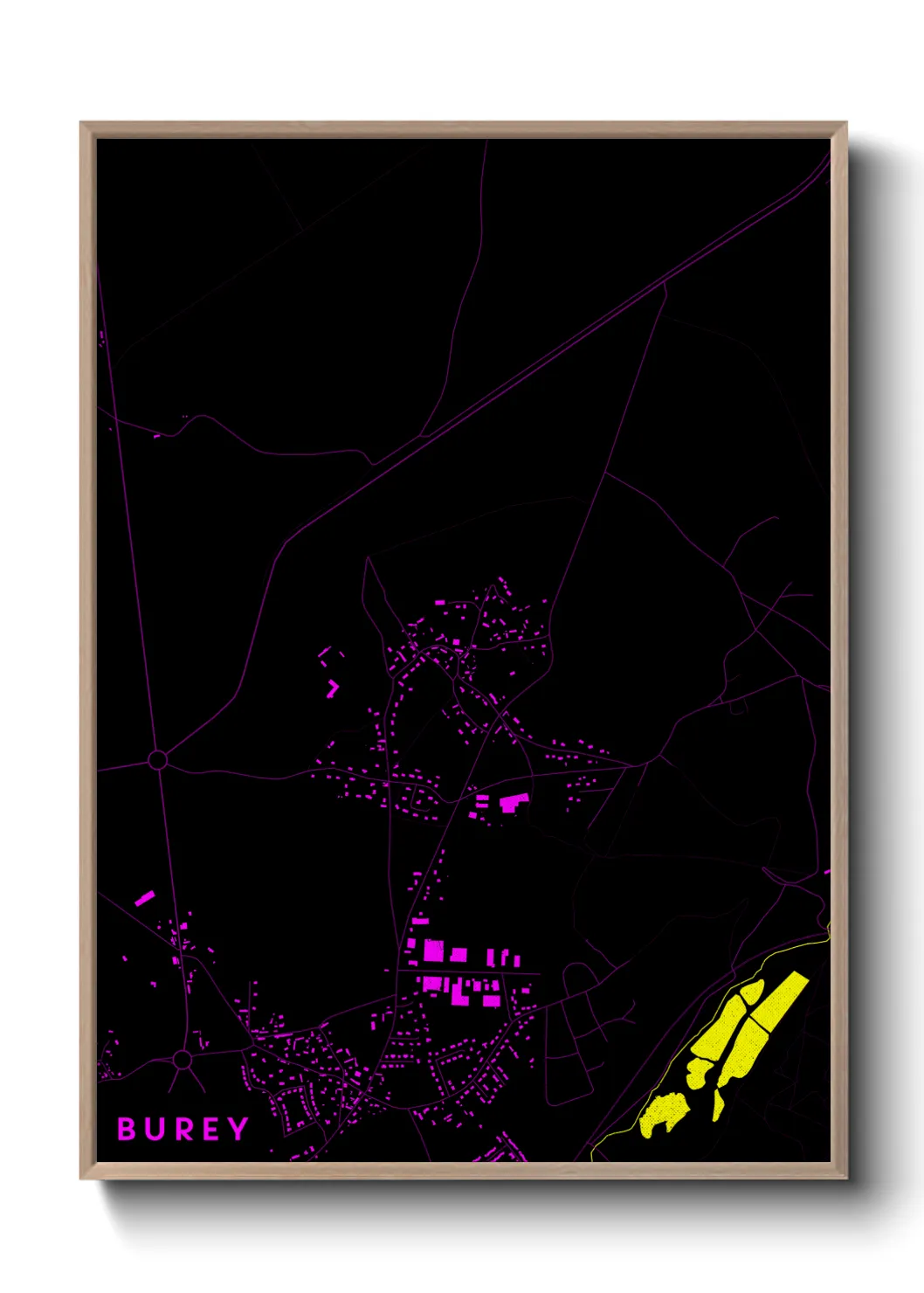 Une affiche de carte sur Burey