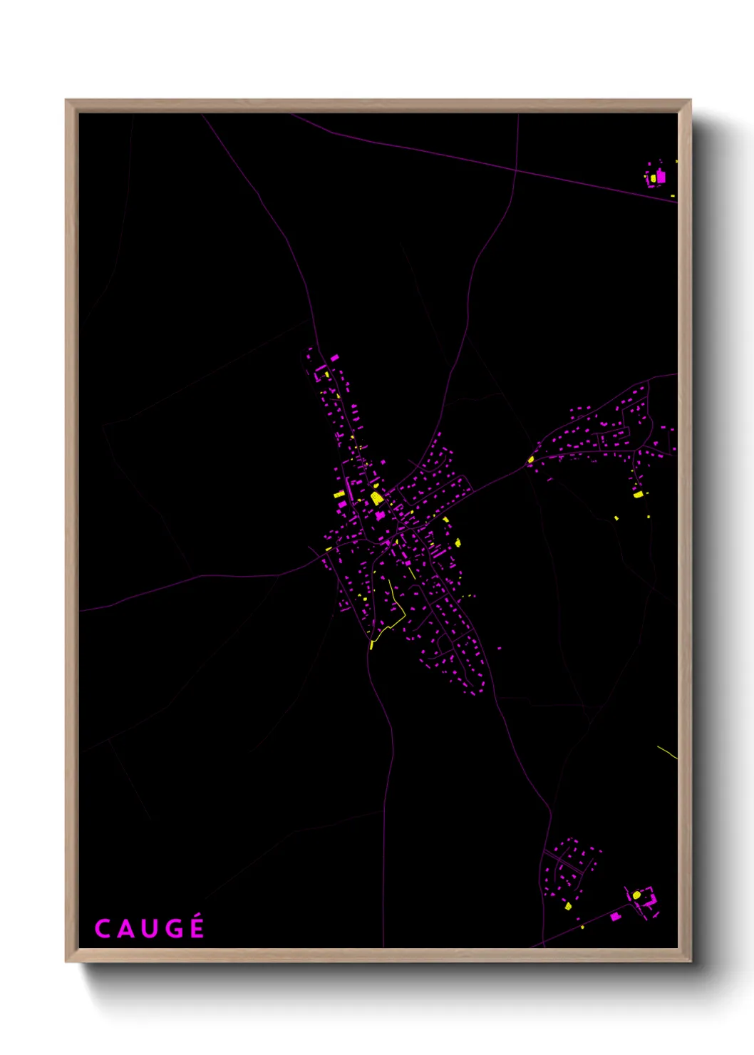 Une affiche de carte sur Caugé