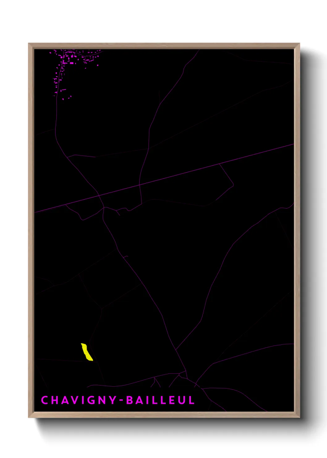 Une affiche de carte sur Chavigny-Bailleul