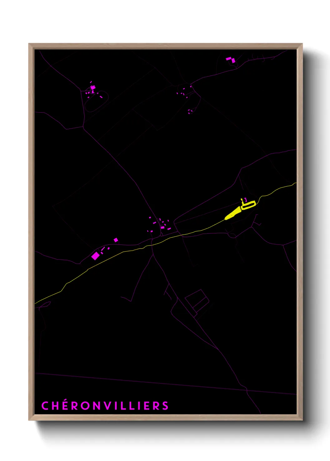 Une affiche de carte sur Chéronvilliers