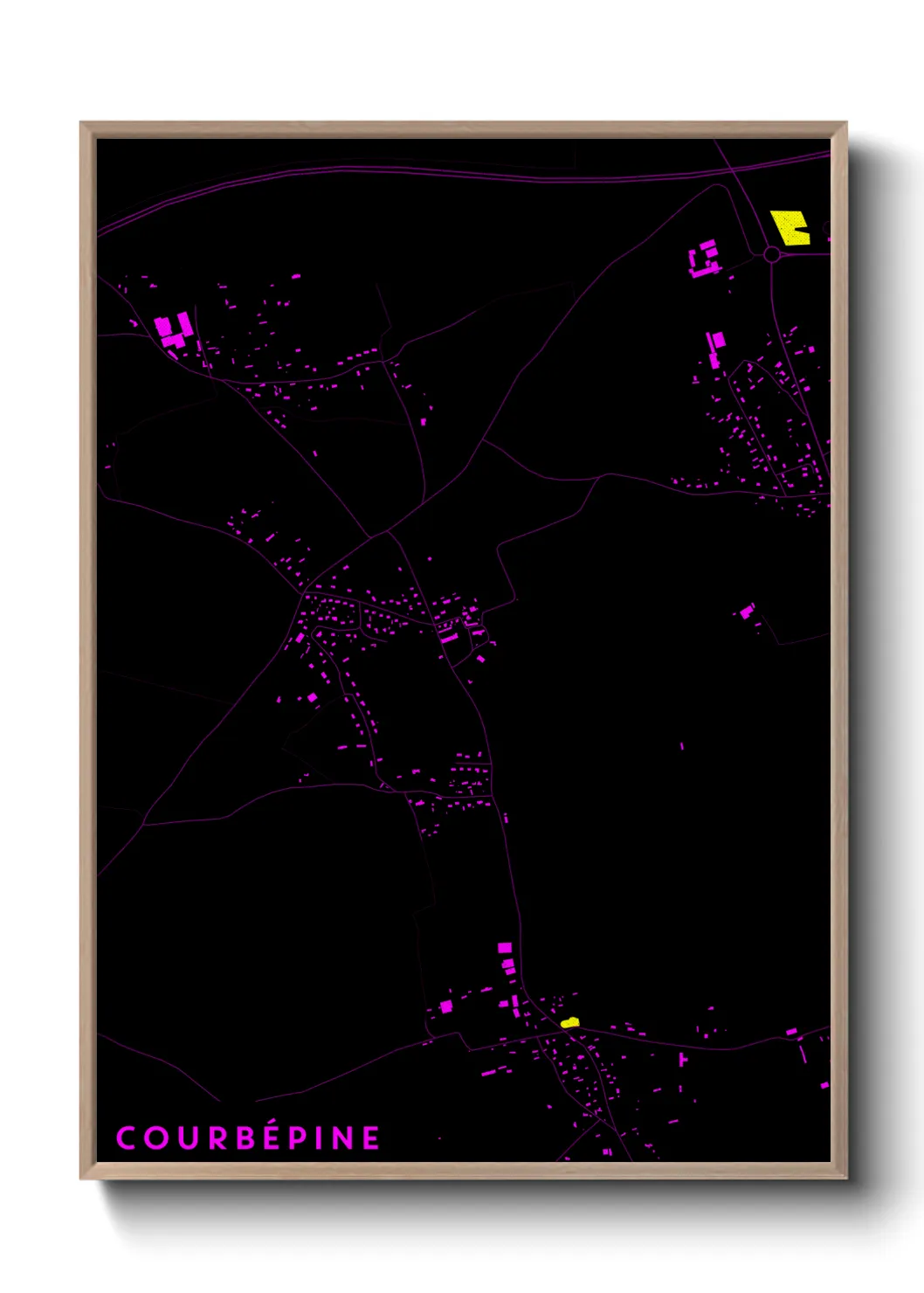 Une affiche de carte sur Courbépine