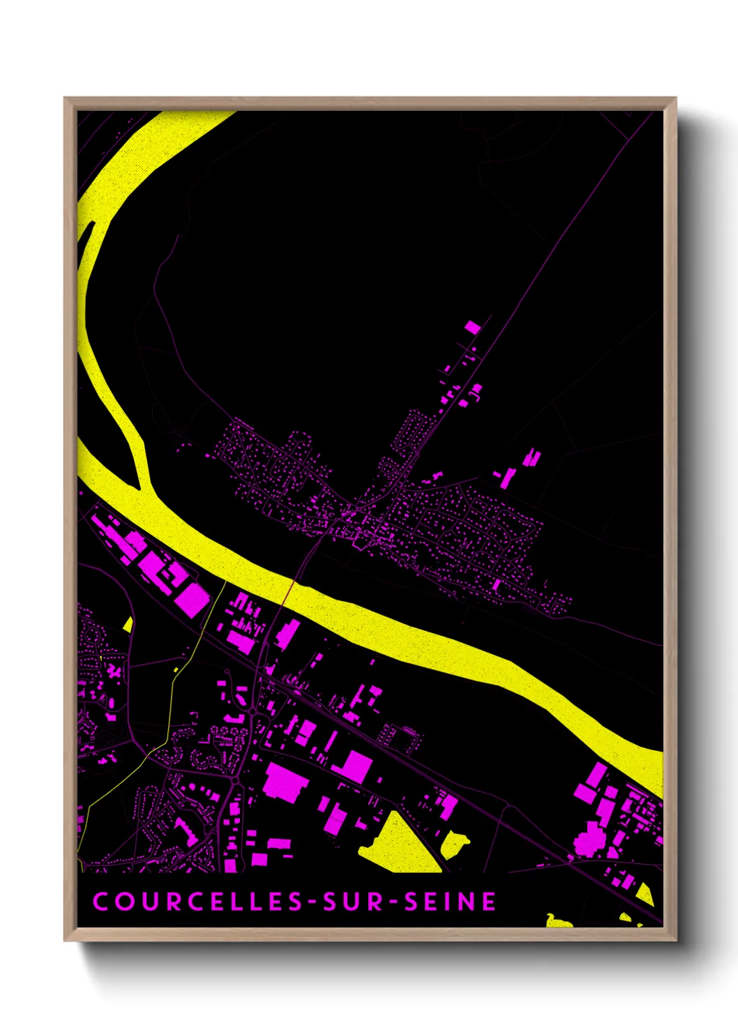 Une affiche de carte sur Courcelles-sur-Seine