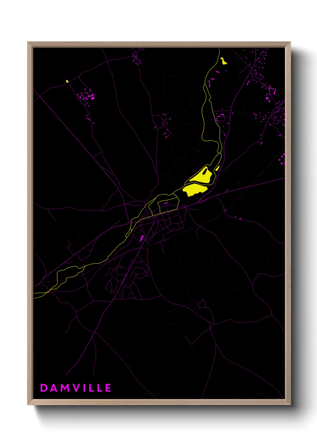 Une affiche de carte sur Damville