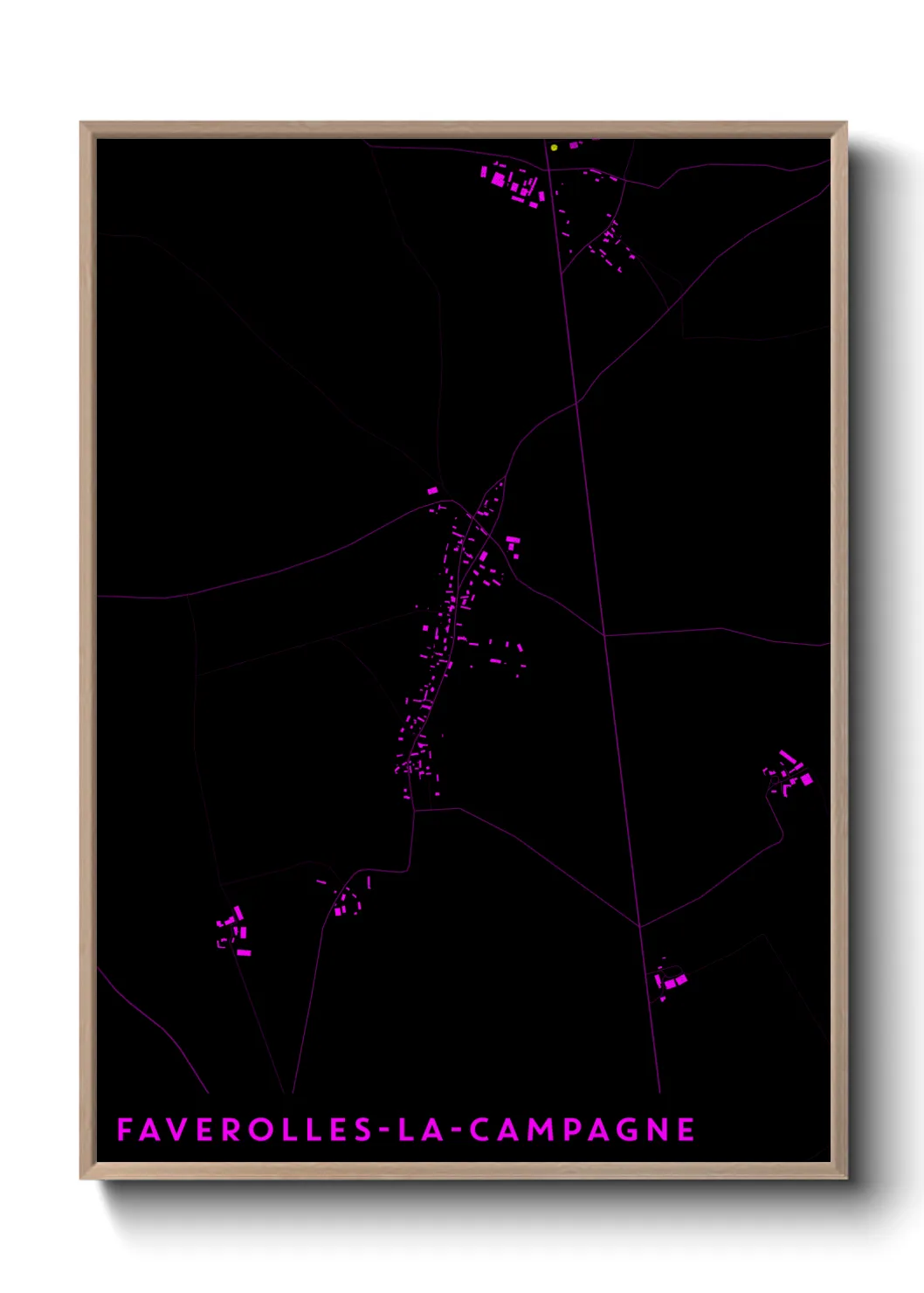 Une affiche de carte sur Faverolles-la-Campagne