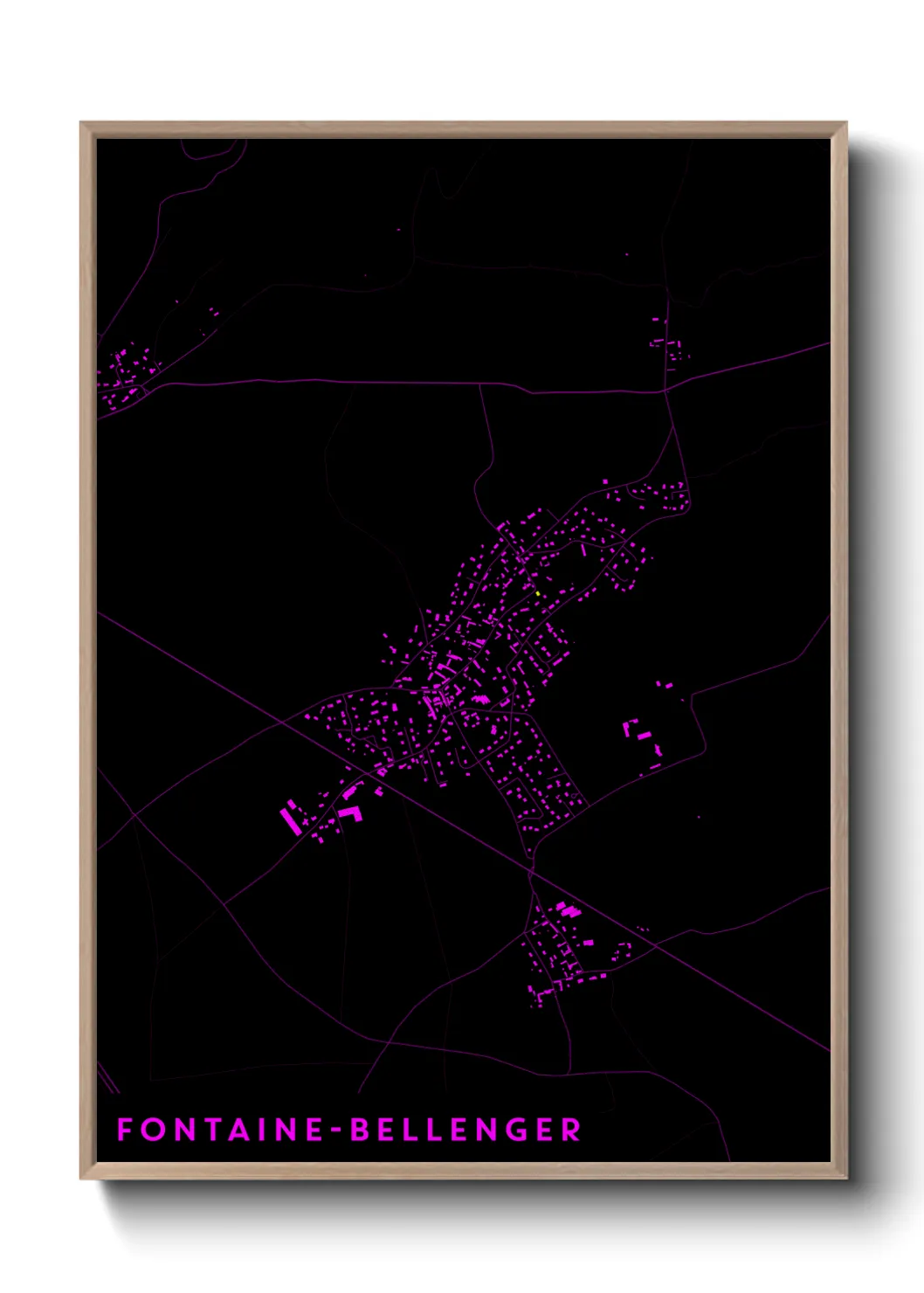Une affiche de carte sur Fontaine-Bellenger
