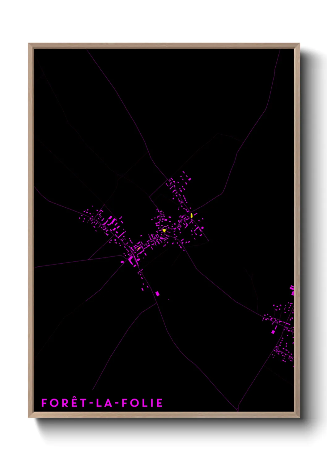 Une affiche de carte sur Forêt-la-Folie