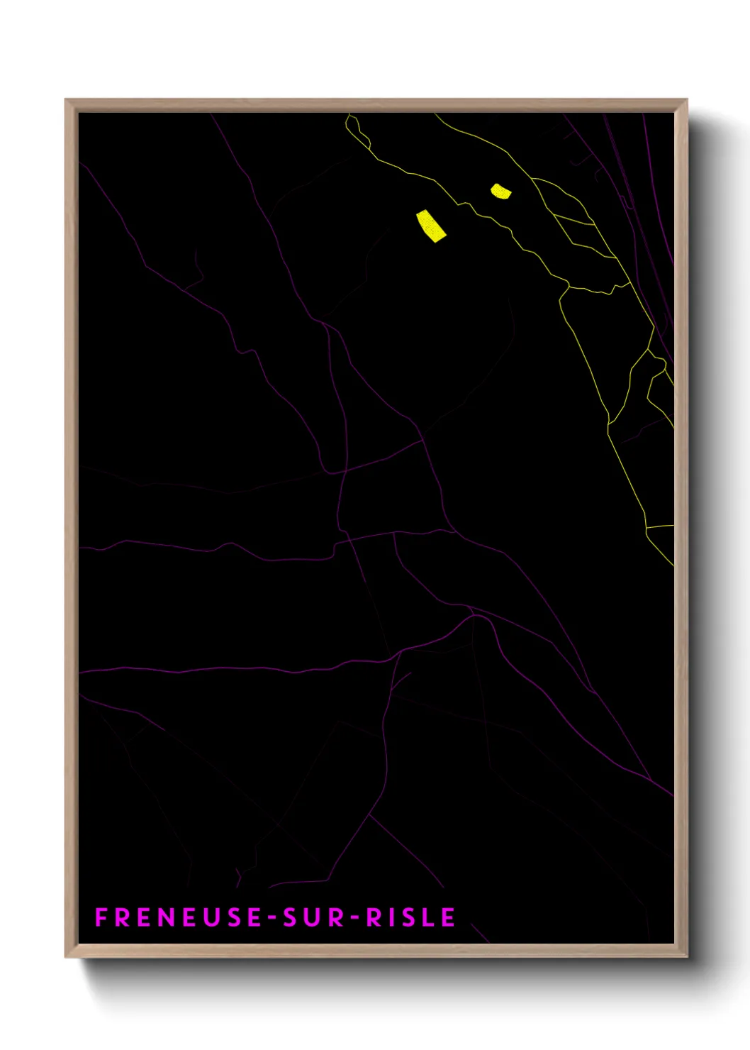 Une affiche de carte sur Freneuse-sur-Risle