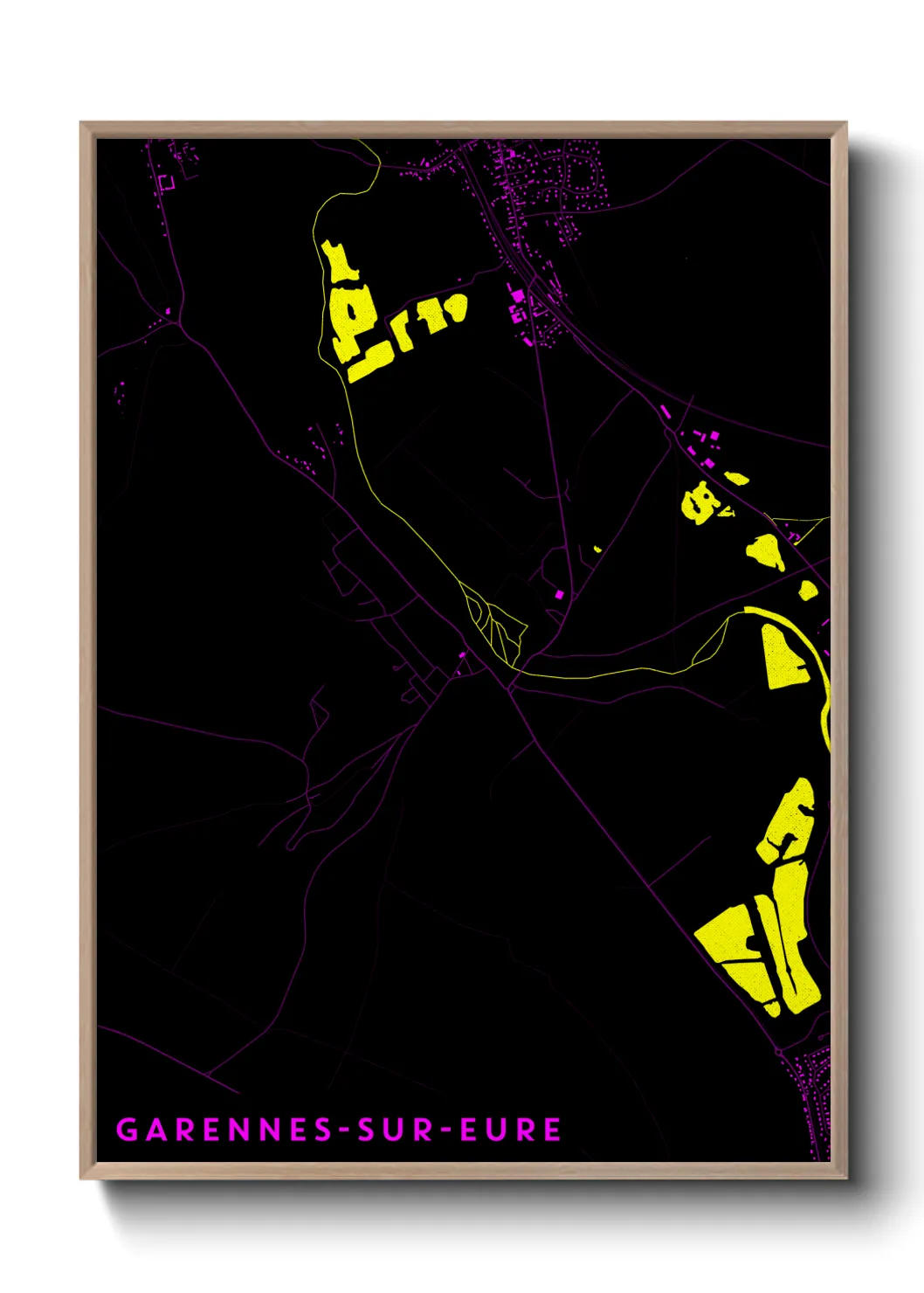 Une affiche de carte sur Garennes-sur-Eure