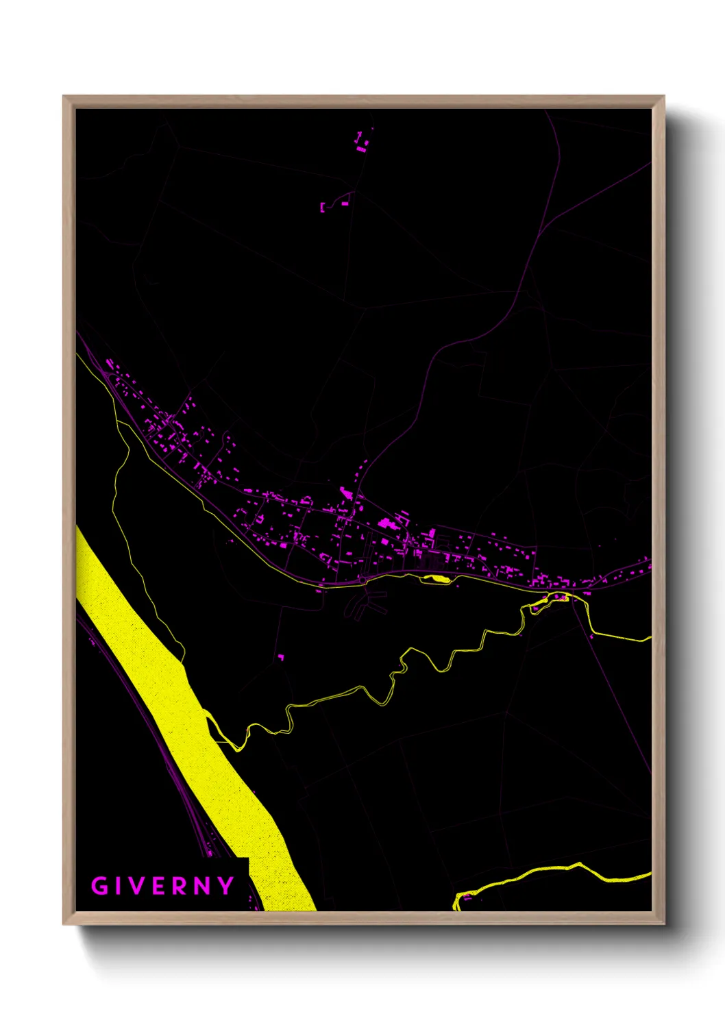 Une affiche de carte sur Giverny