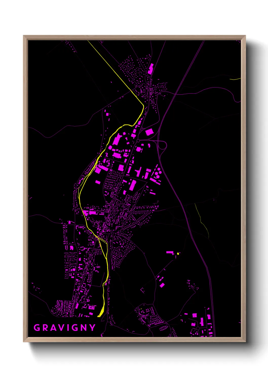 Une affiche de carte sur Gravigny