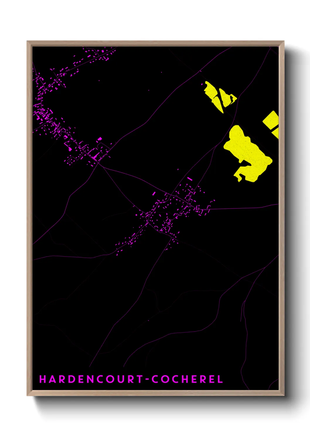 Une affiche de carte sur Hardencourt-Cocherel
