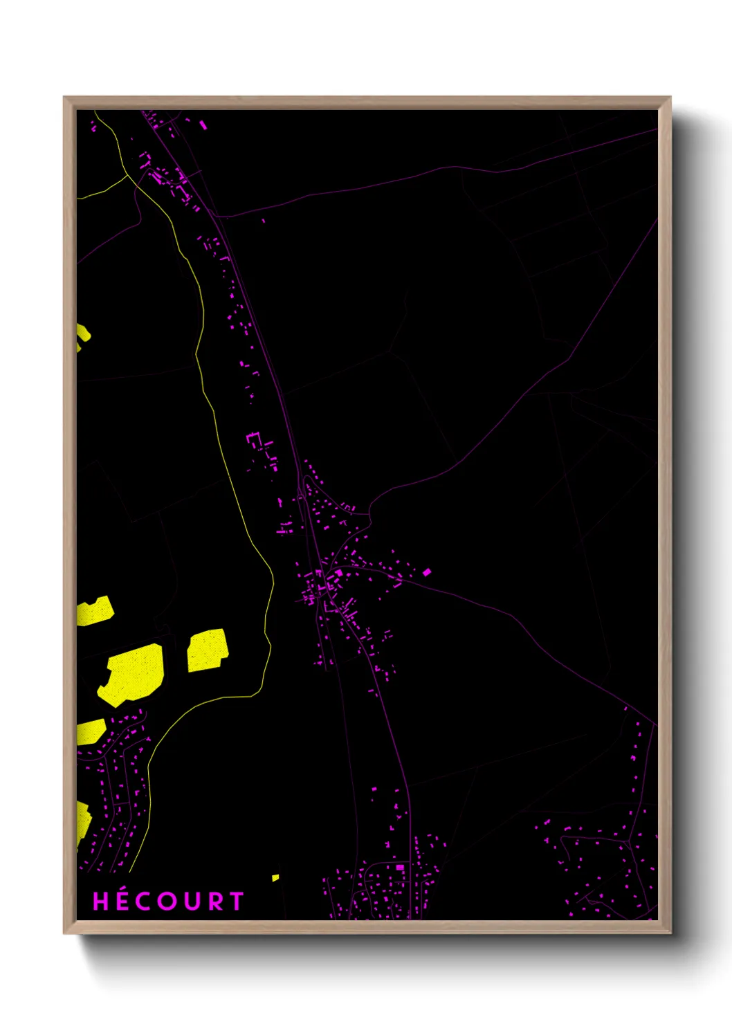 Une affiche de carte sur Hécourt