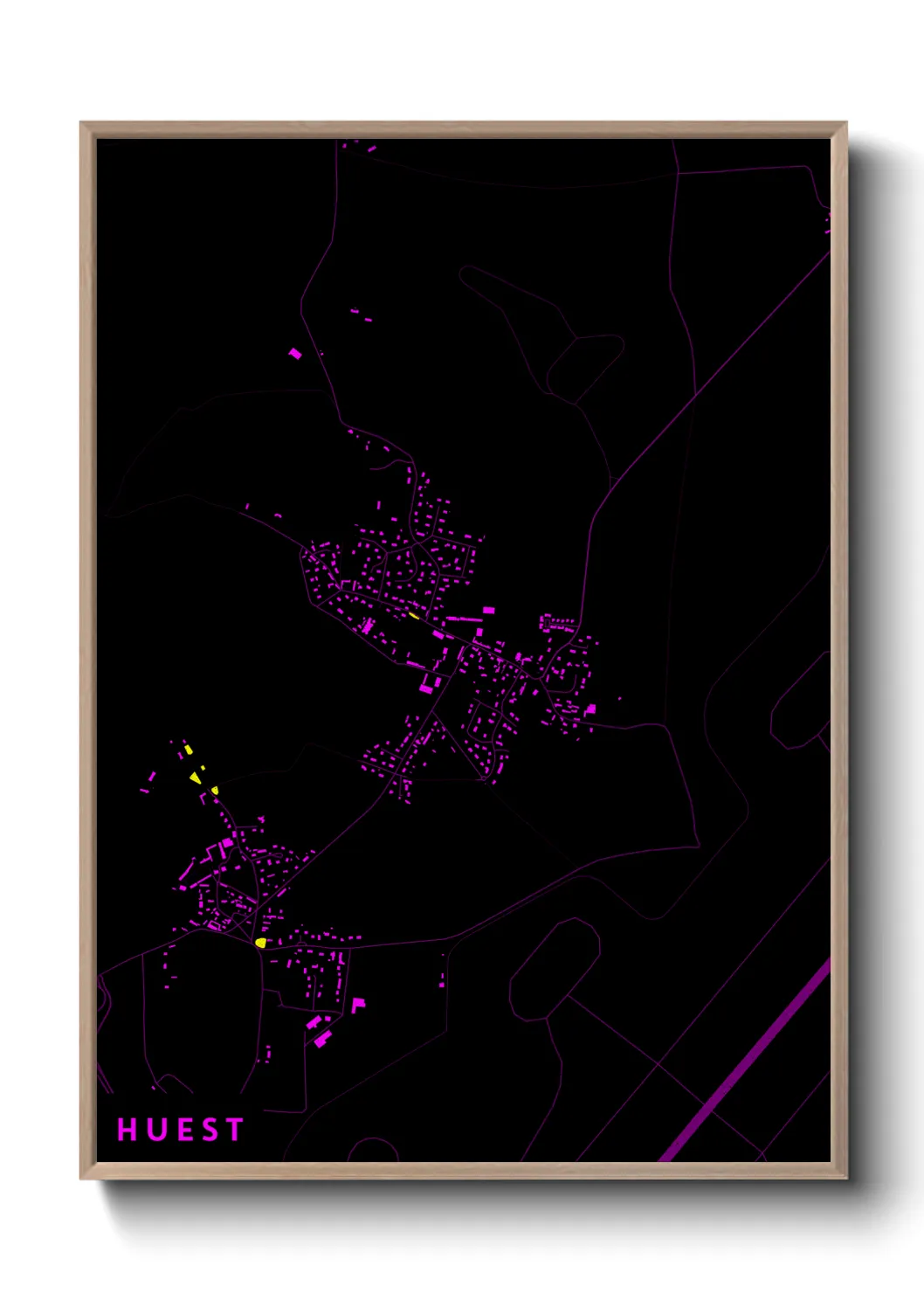 Une affiche de carte sur Huest