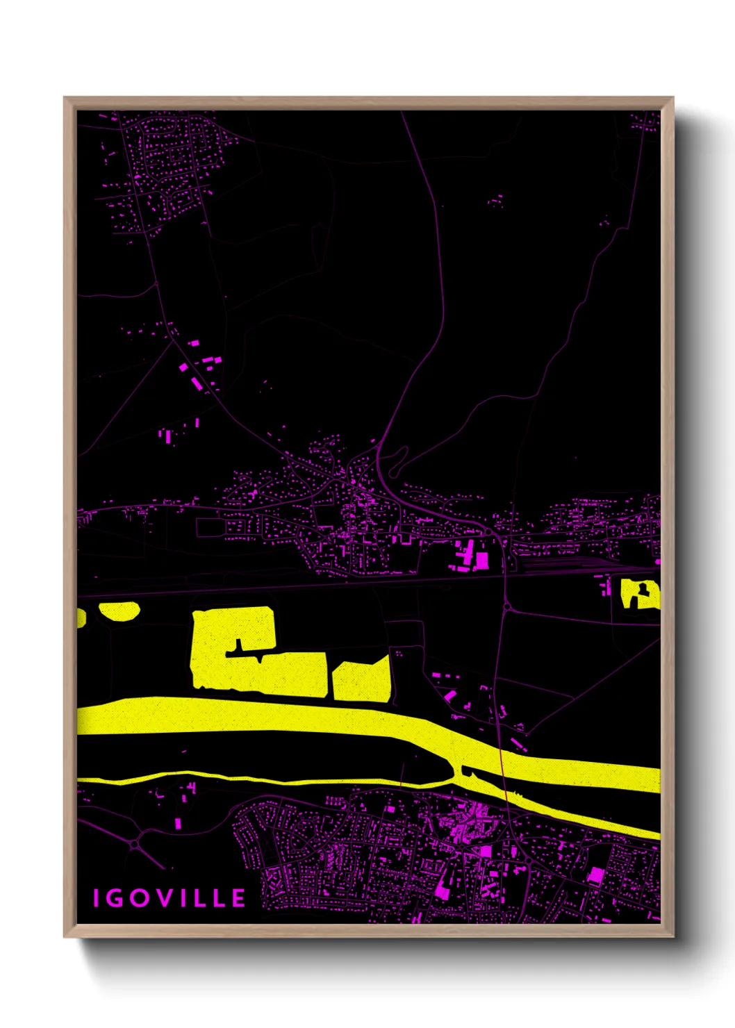 Une affiche de carte sur Igoville