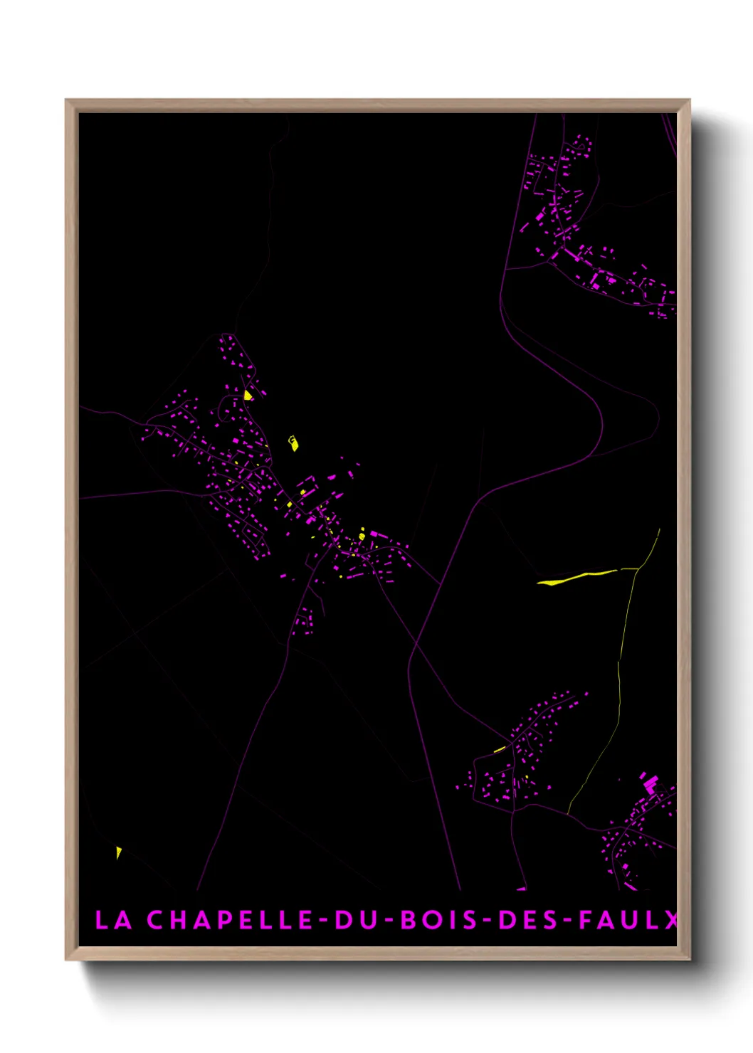 Une affiche de carte sur La Chapelle-du-Bois-des-Faulx
