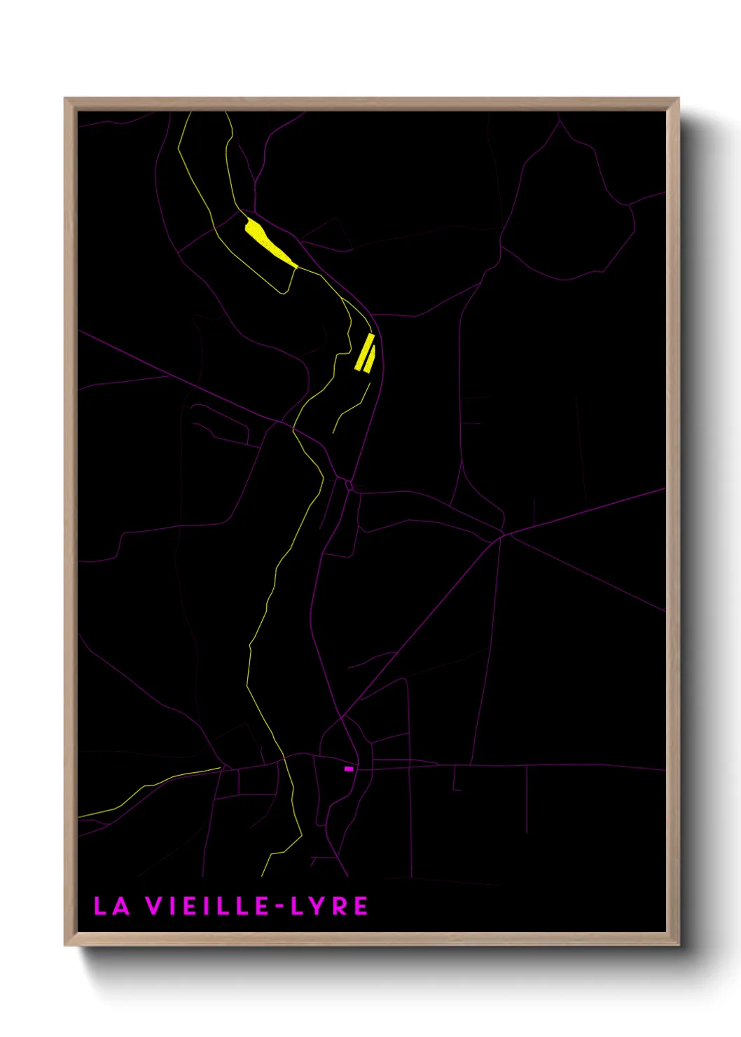 Une affiche de carte sur La Vieille-Lyre