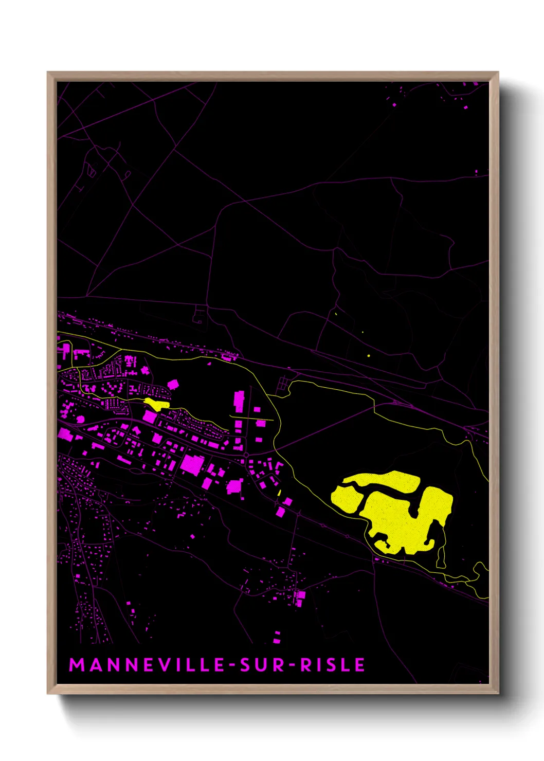 Une affiche de carte sur Manneville-sur-Risle