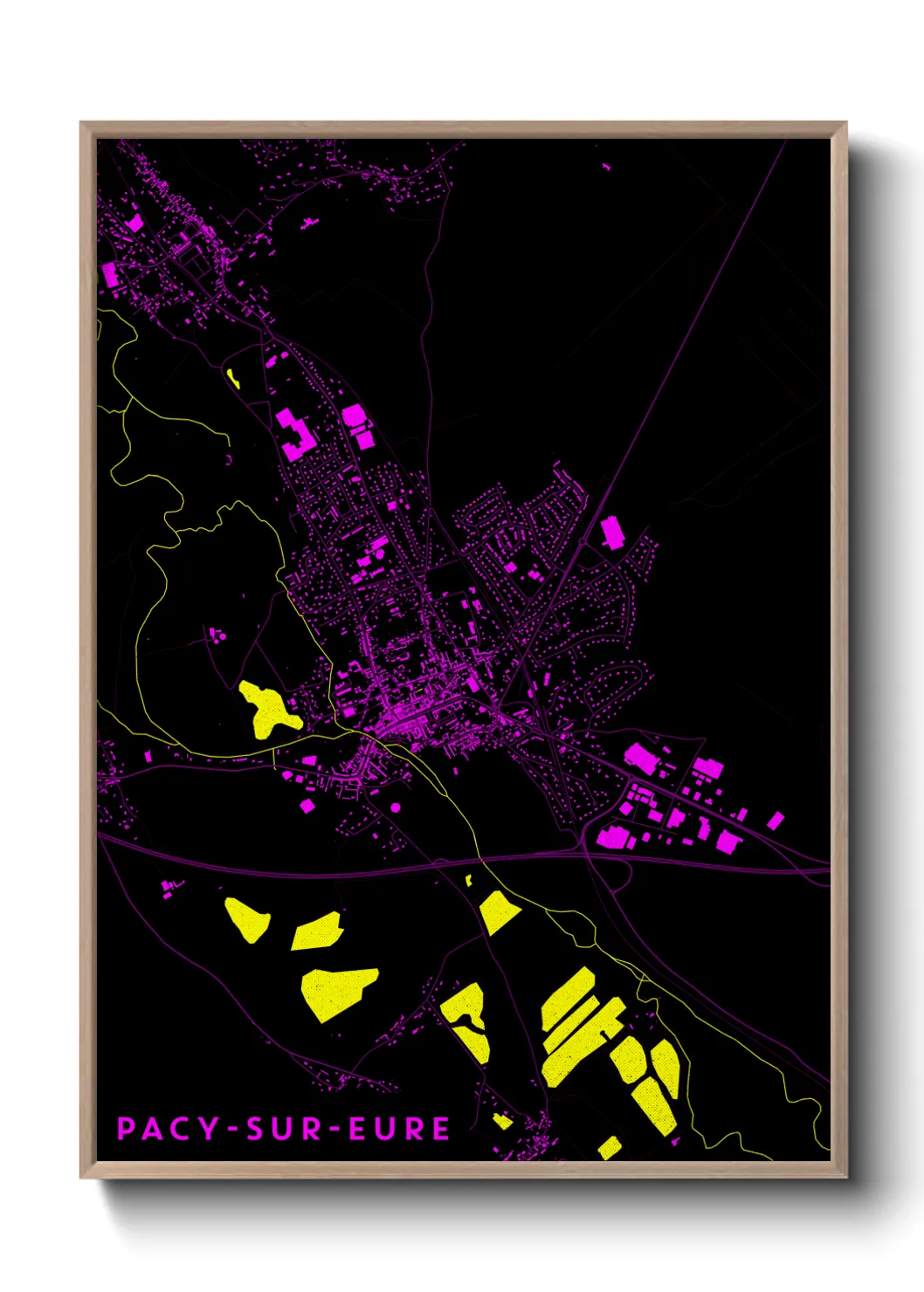 Une affiche de carte sur Pacy-sur-Eure