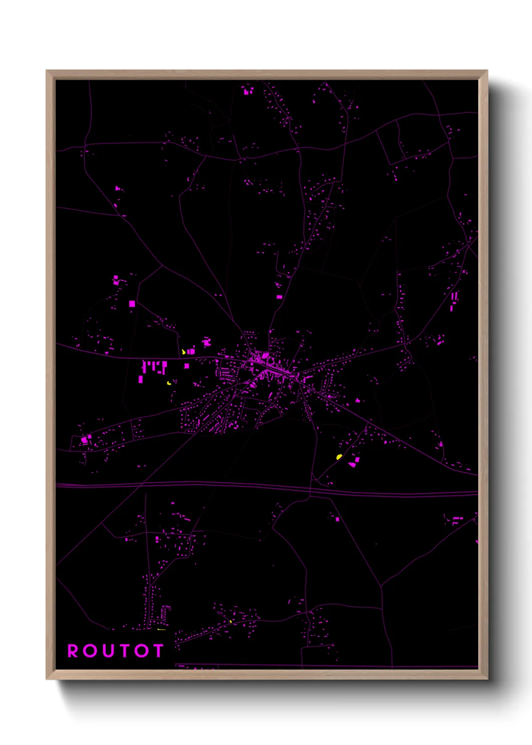 Une affiche de carte sur Routot