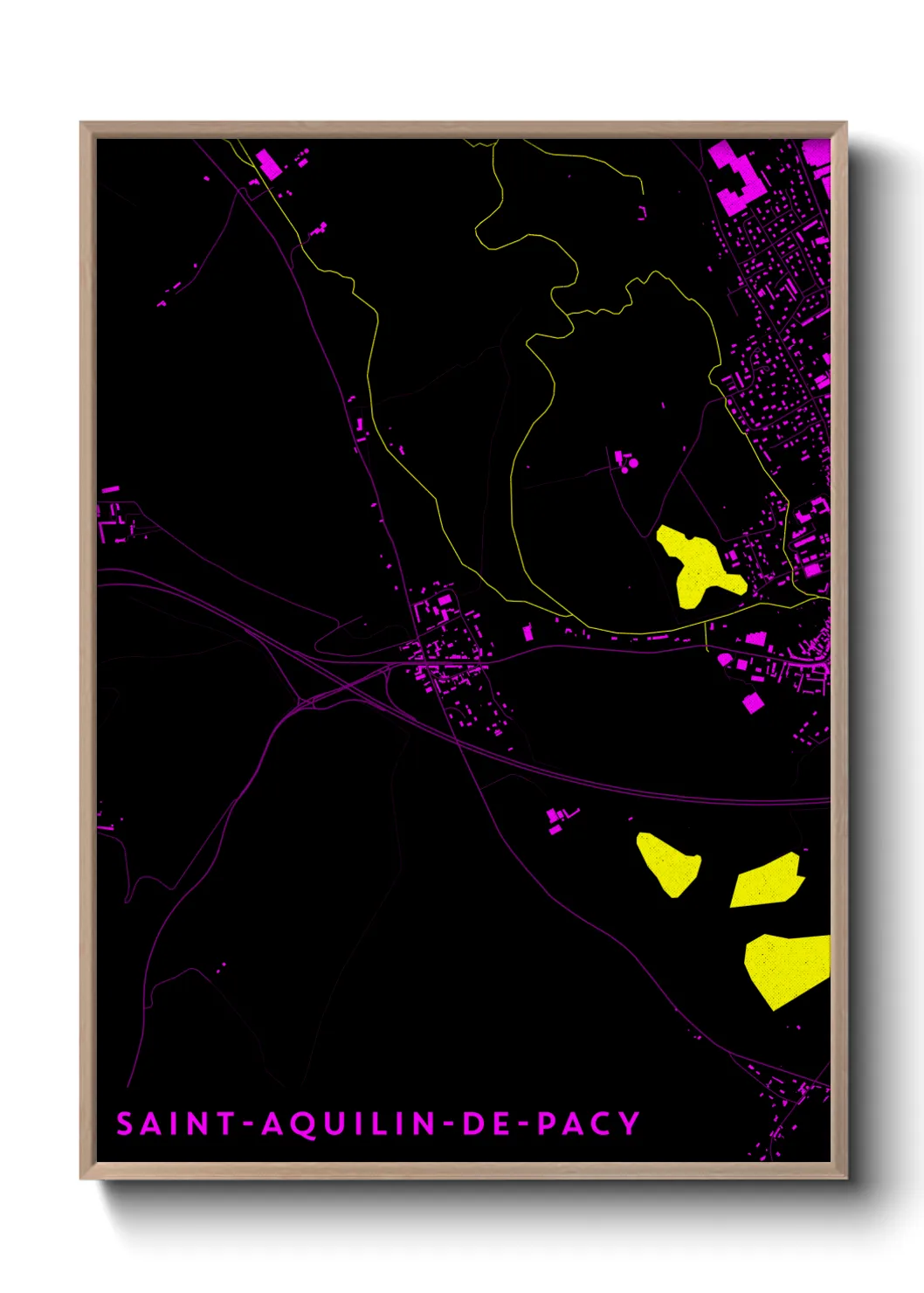 Une affiche de carte sur Saint-Aquilin-de-Pacy