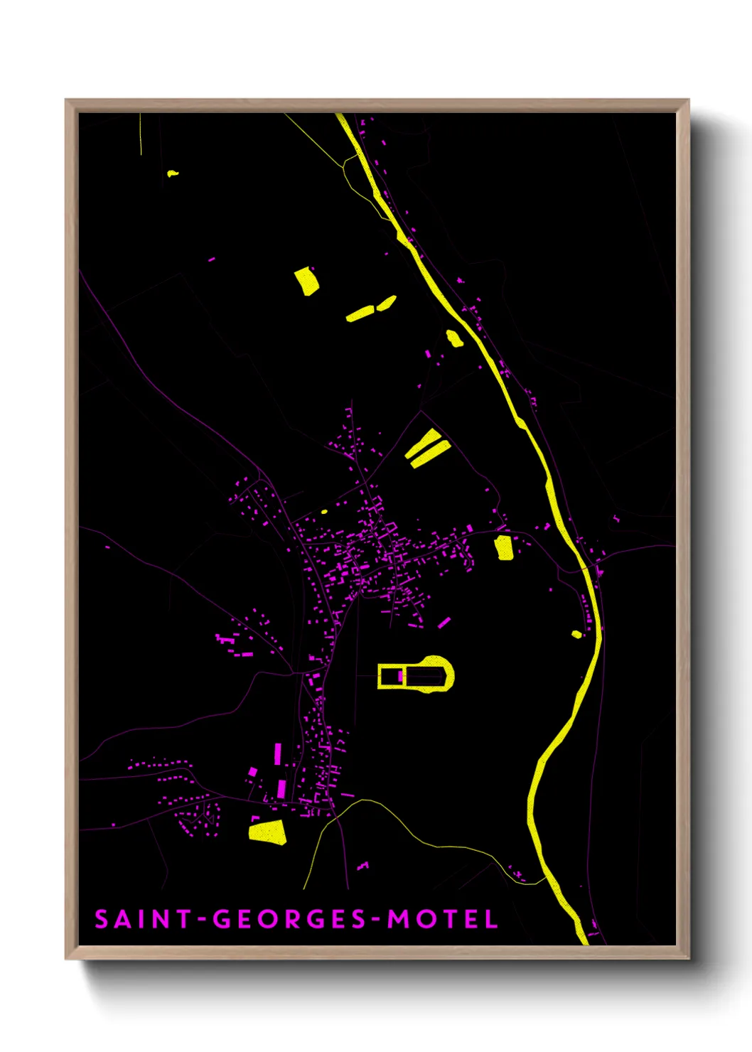 Une affiche de carte sur Saint-Georges-Motel