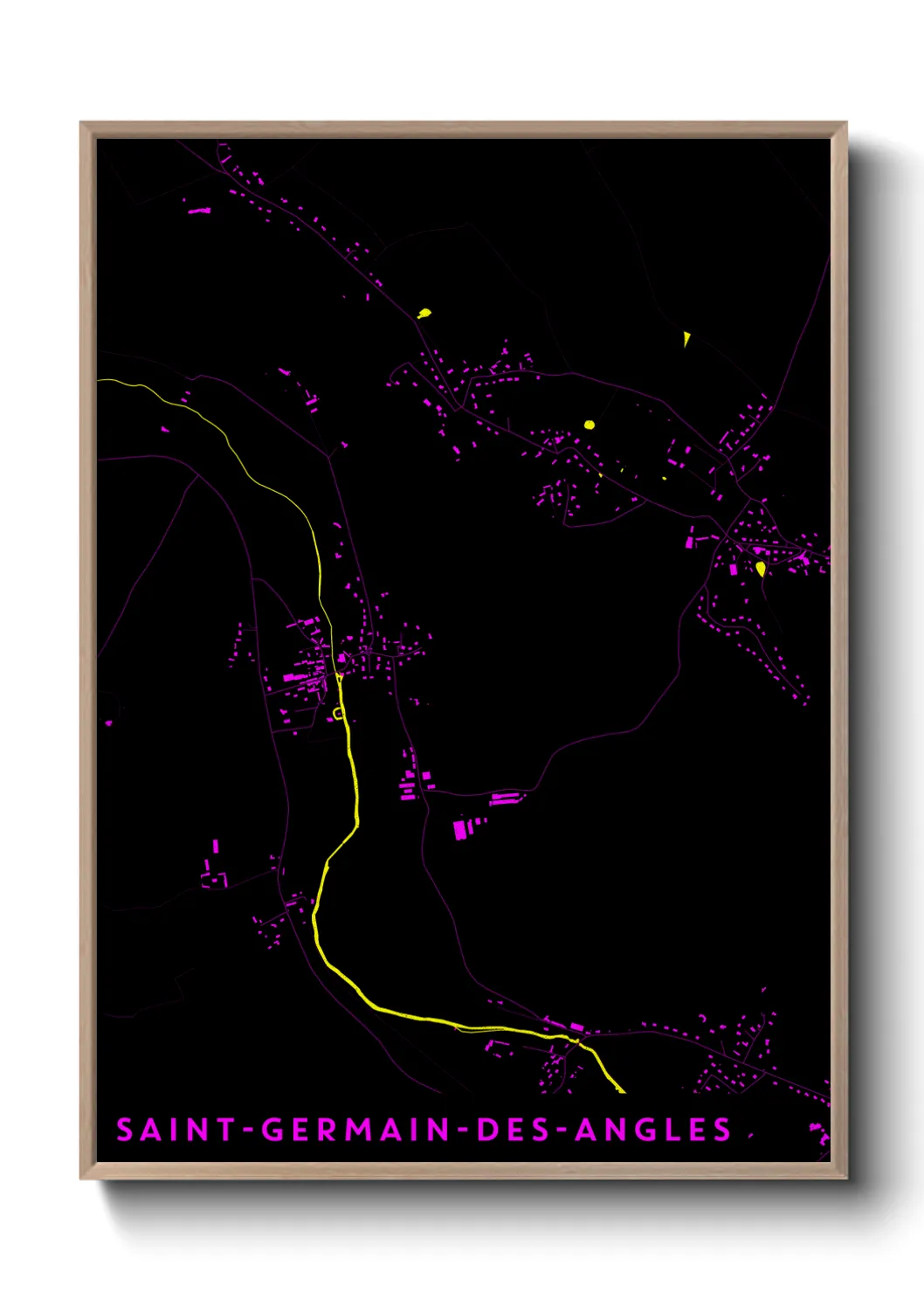 Une affiche de carte sur Saint-Germain-des-Angles