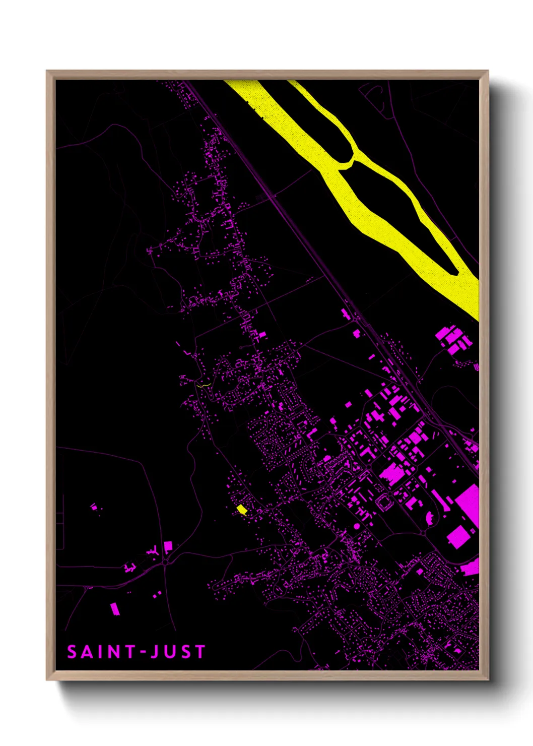 Une affiche de carte sur Saint-Just