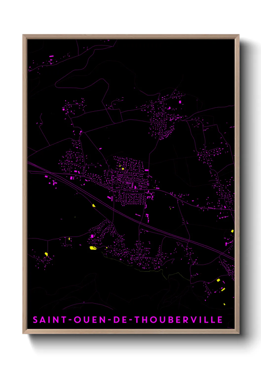 Une affiche de carte sur Saint-Ouen-de-Thouberville