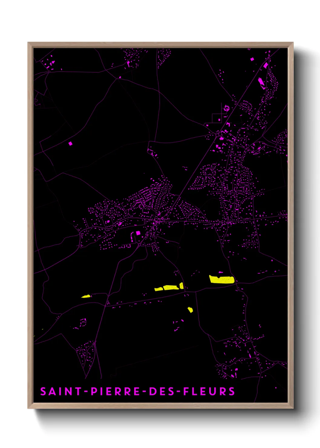 Une affiche de carte sur Saint-Pierre-des-Fleurs