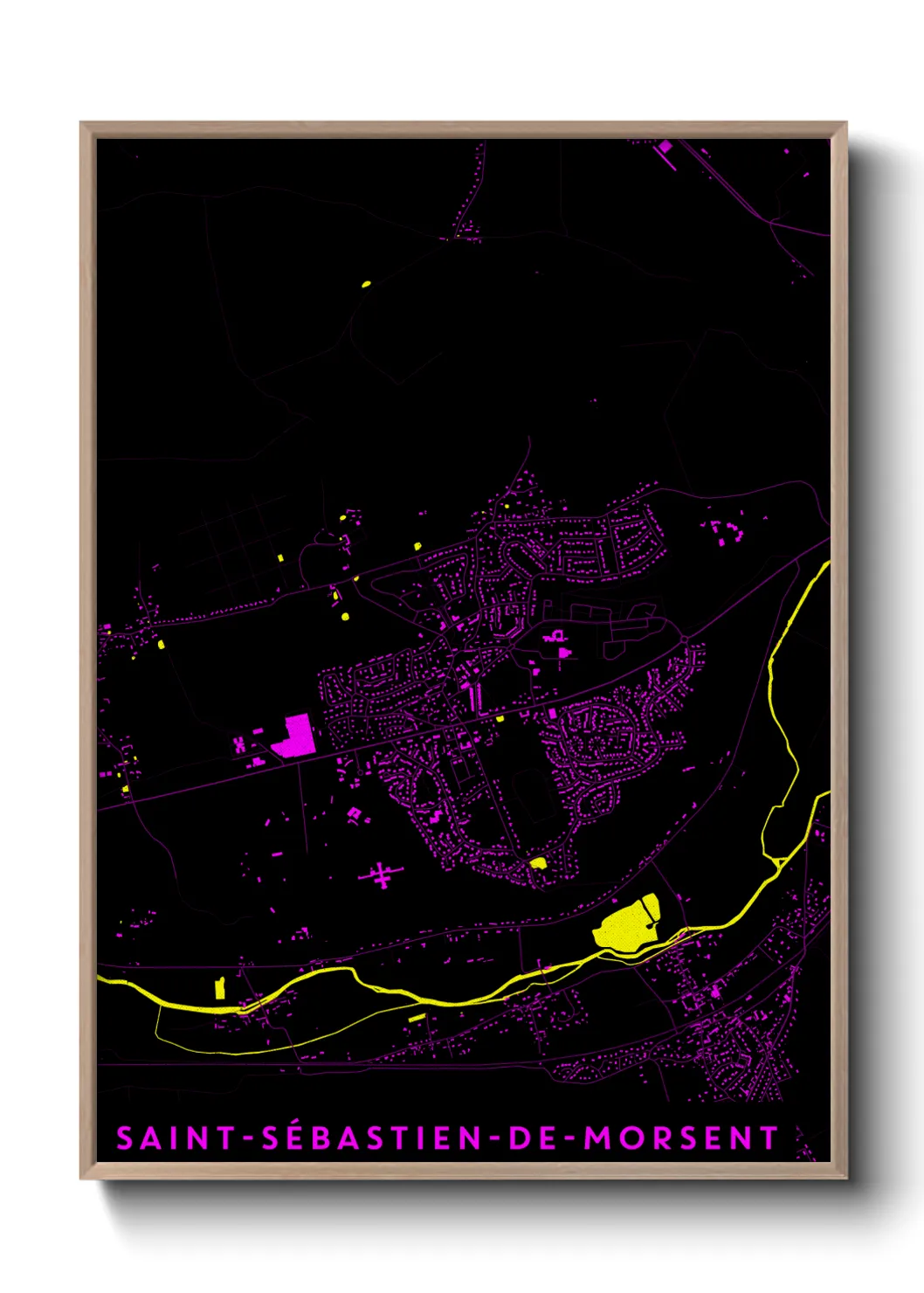 Une affiche de carte sur Saint-Sébastien-de-Morsent