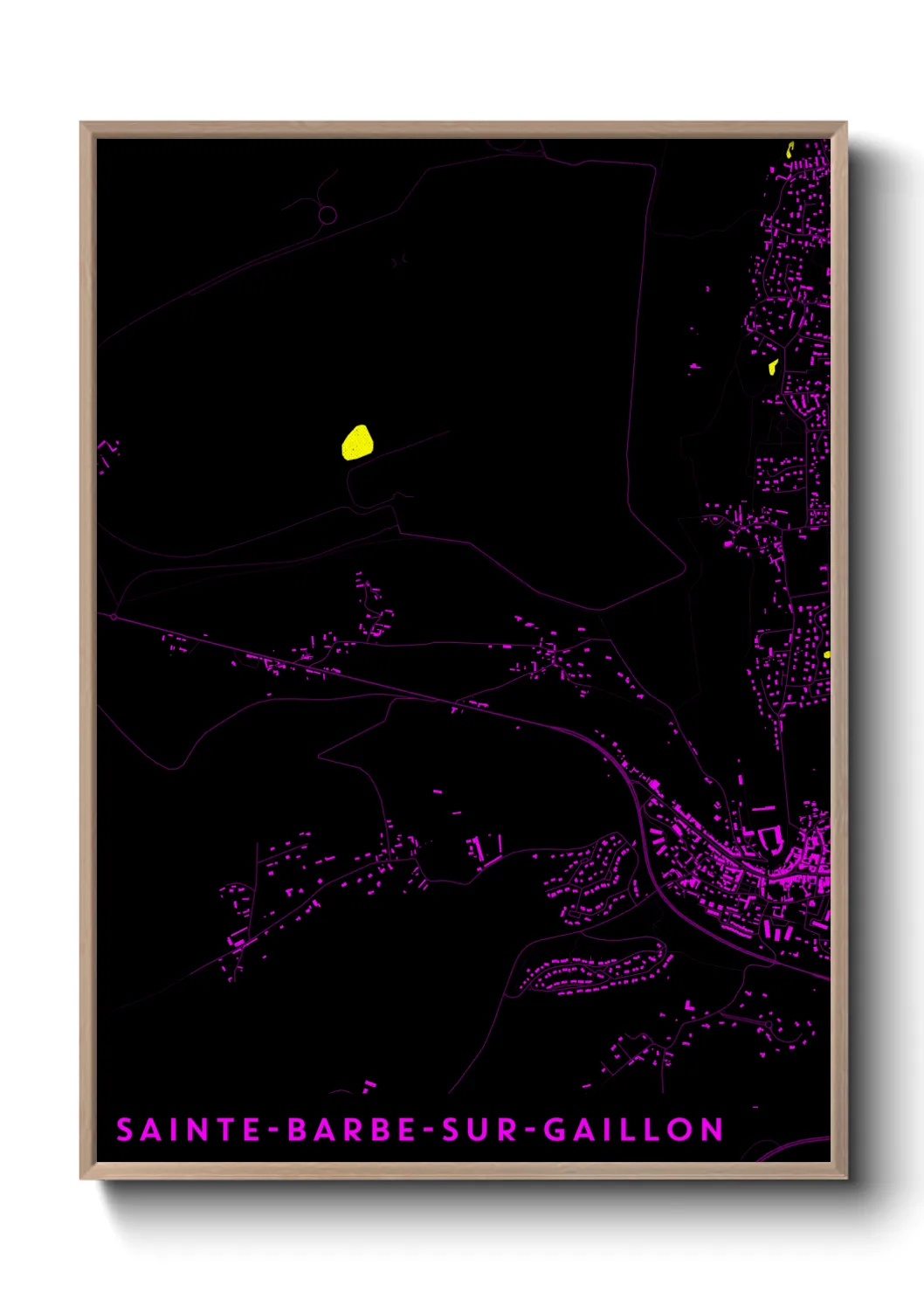 Une affiche de carte sur Sainte-Barbe-sur-Gaillon