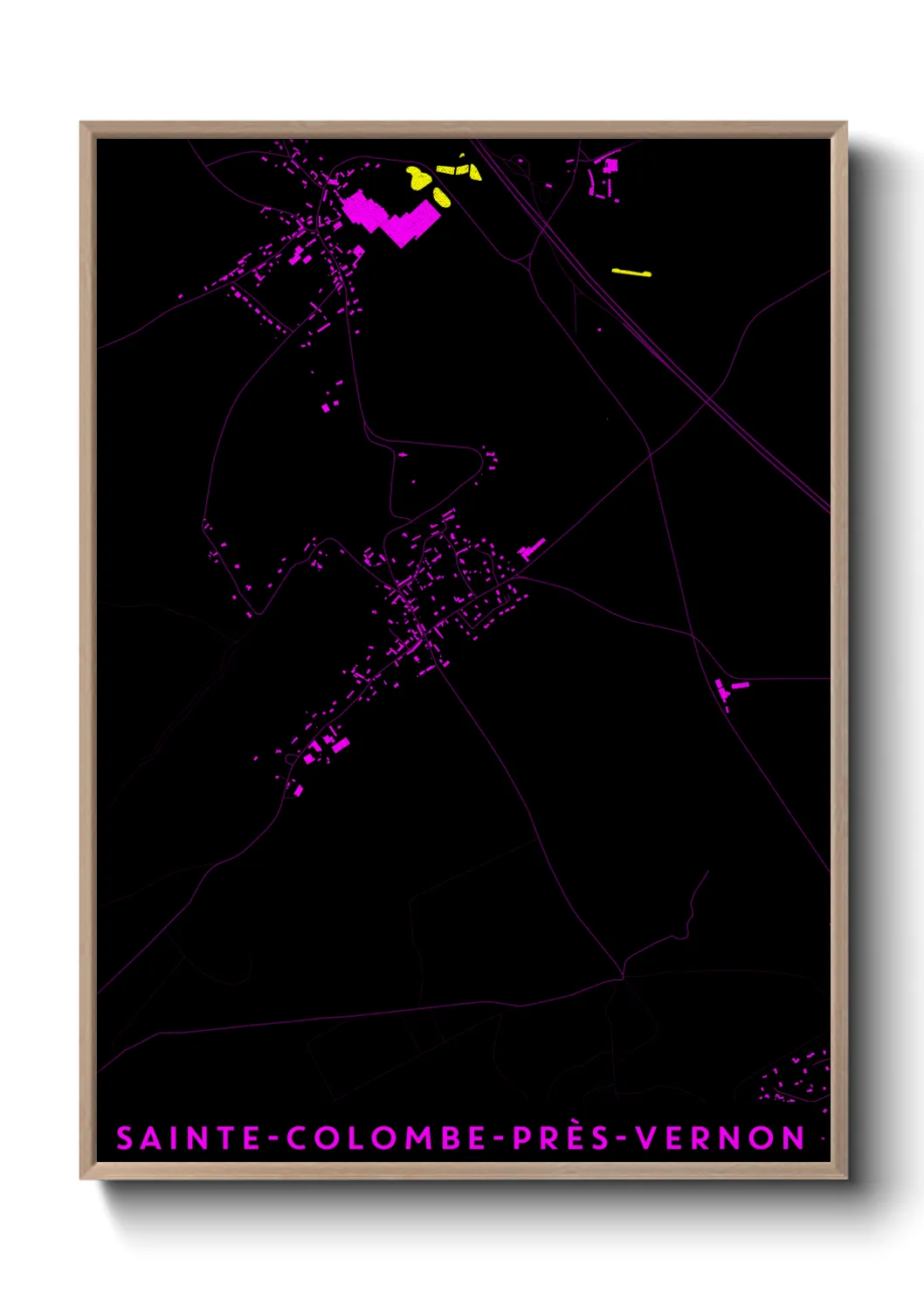 Une affiche de carte sur Sainte-Colombe-près-Vernon
