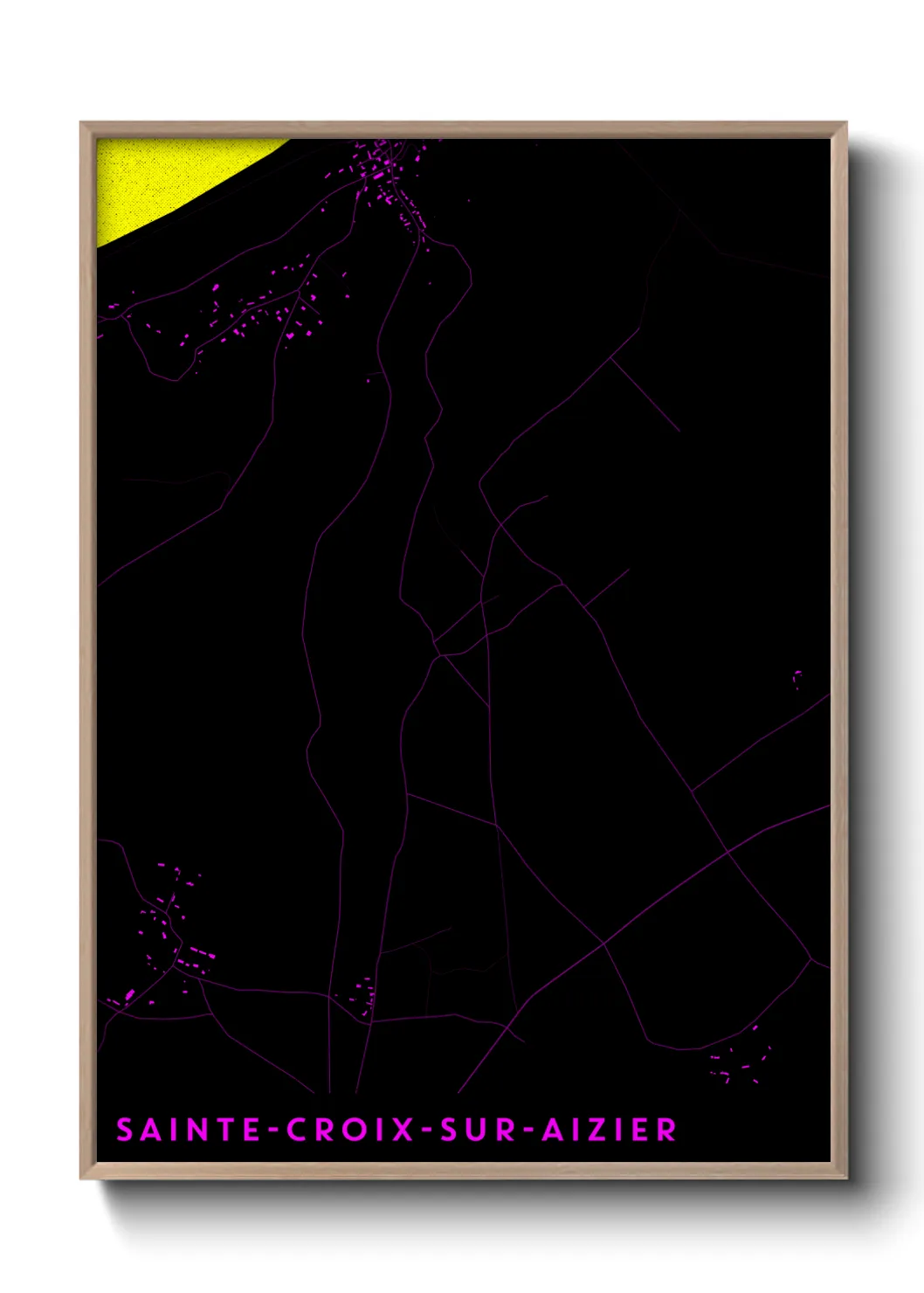 Une affiche de carte sur Sainte-Croix-sur-Aizier