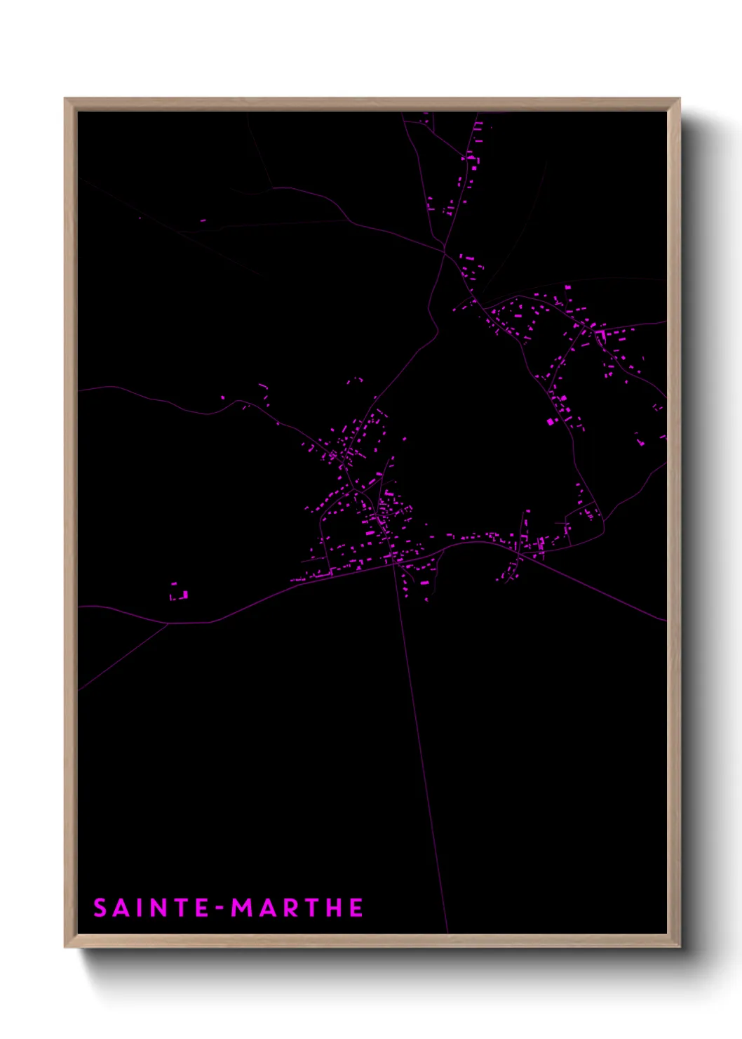 Une affiche de carte sur Sainte-Marthe