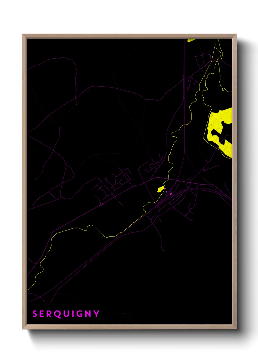 Une affiche de carte sur Serquigny