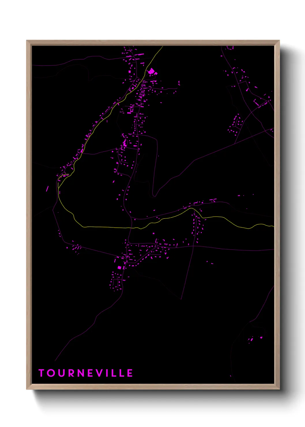 Une affiche de carte sur Tourneville