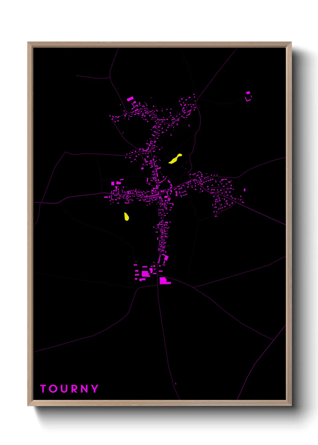 Une affiche de carte sur Tourny