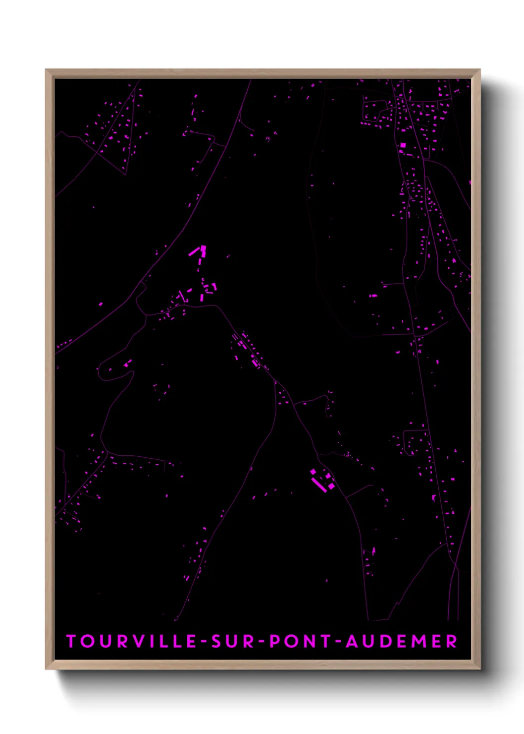 Une affiche de carte sur Tourville-sur-Pont-Audemer
