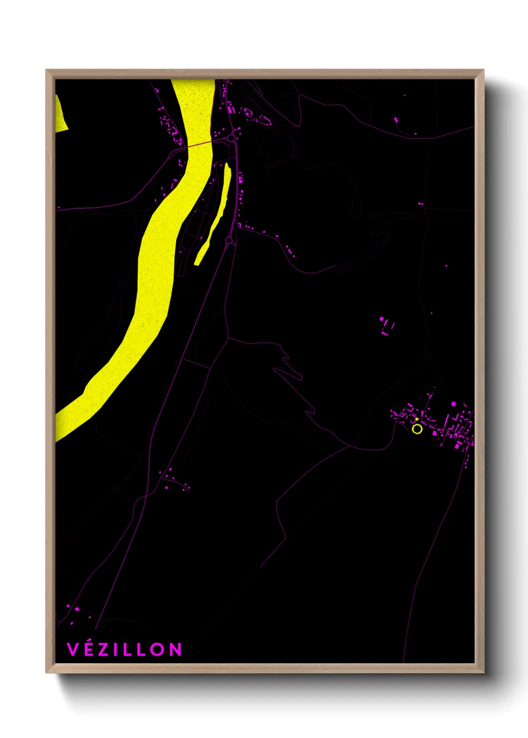 Une affiche de carte sur Vézillon