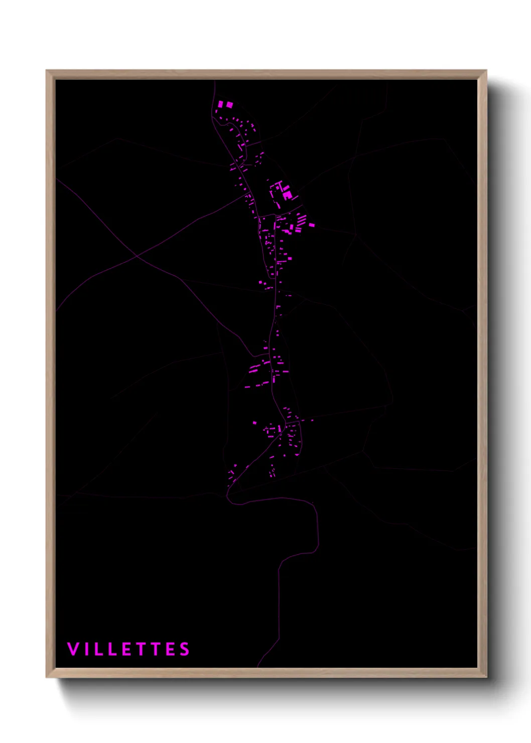 Une affiche de carte sur Villettes