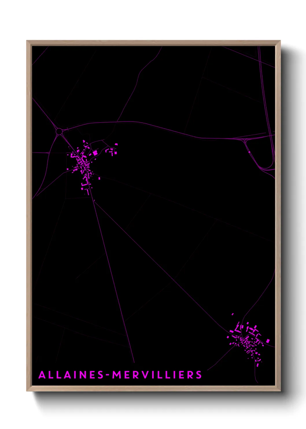 Une affiche de carte sur Allaines-Mervilliers