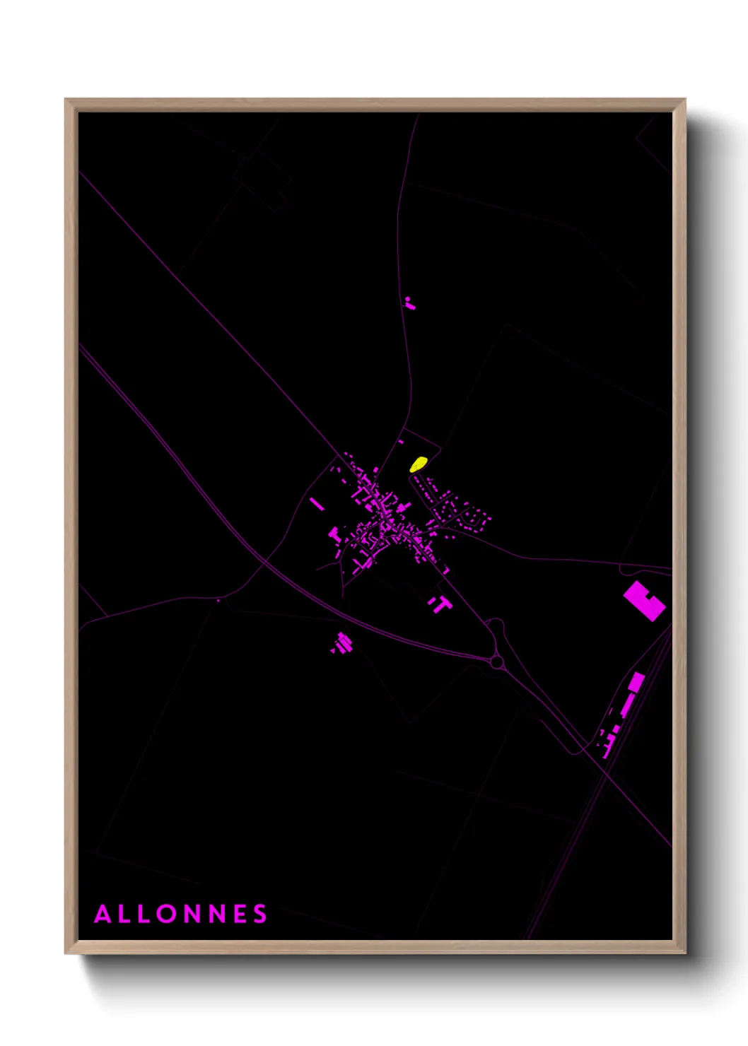 Une affiche de carte sur Allonnes