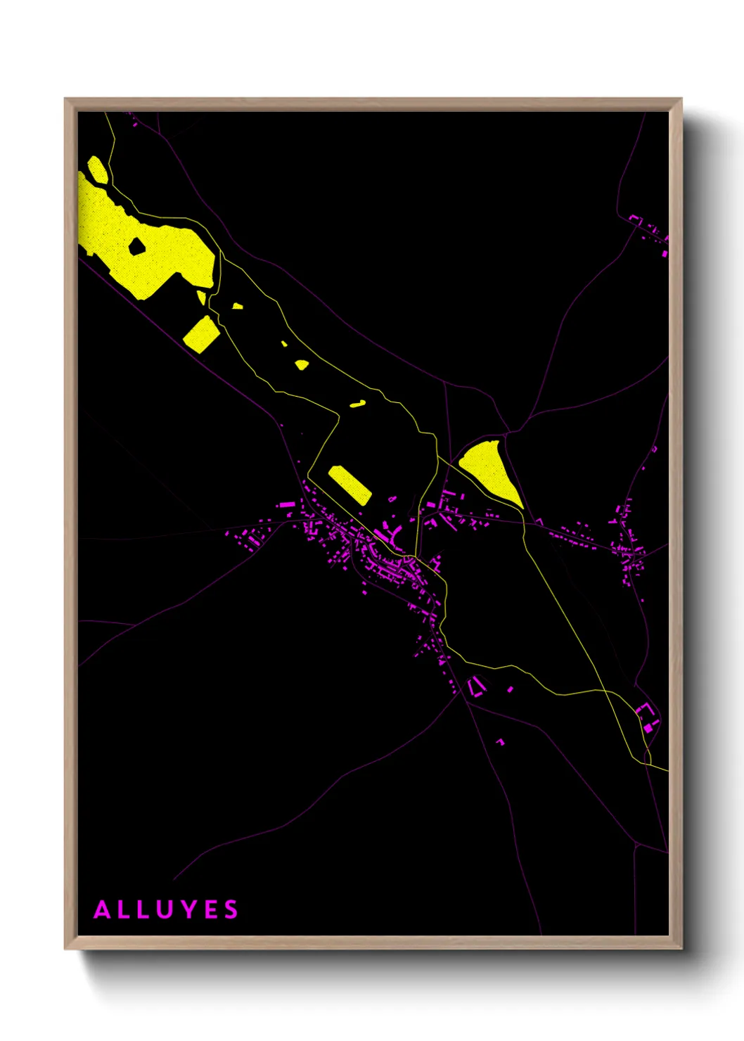 Une affiche de carte sur Alluyes