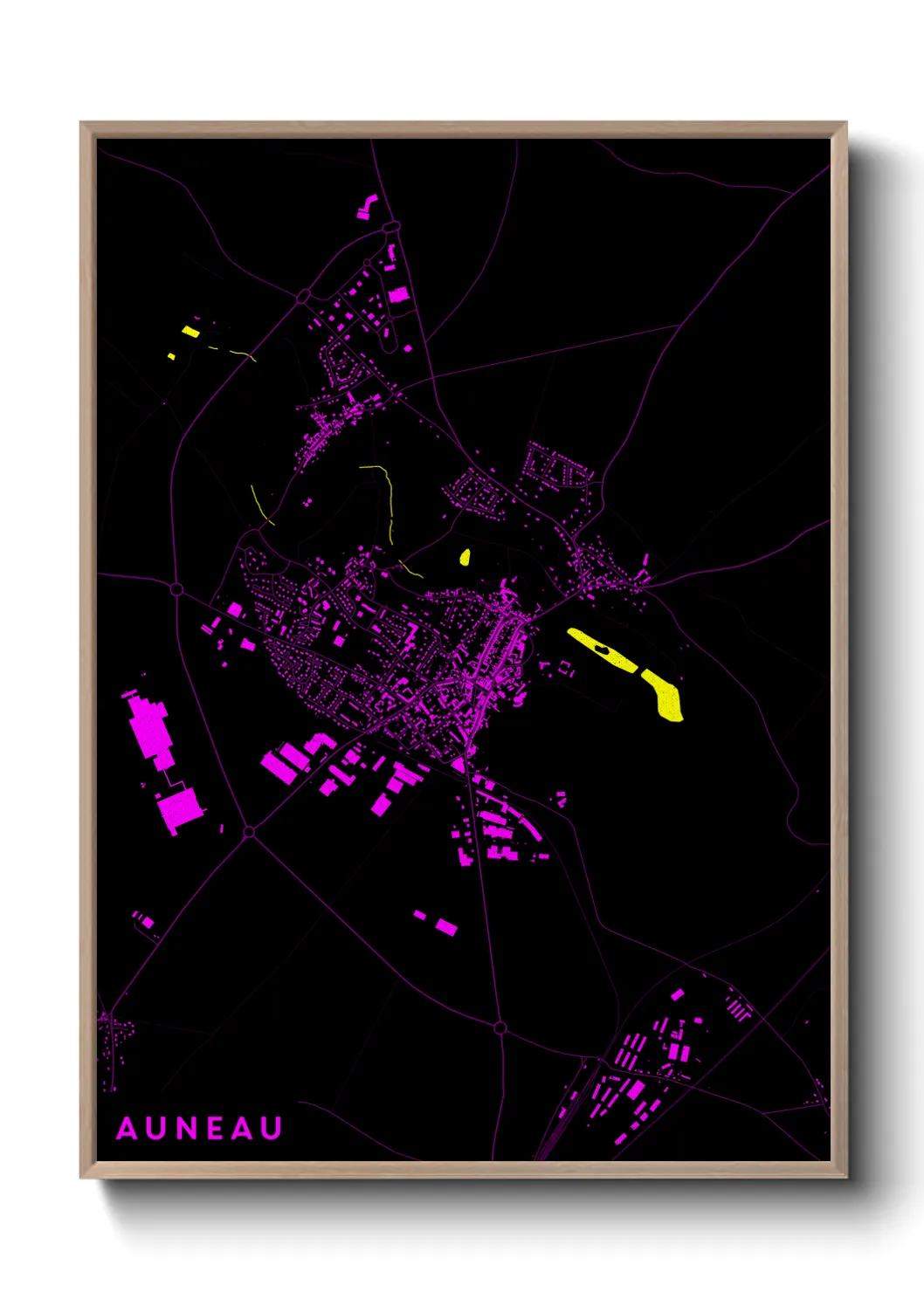 Une affiche de carte sur Auneau
