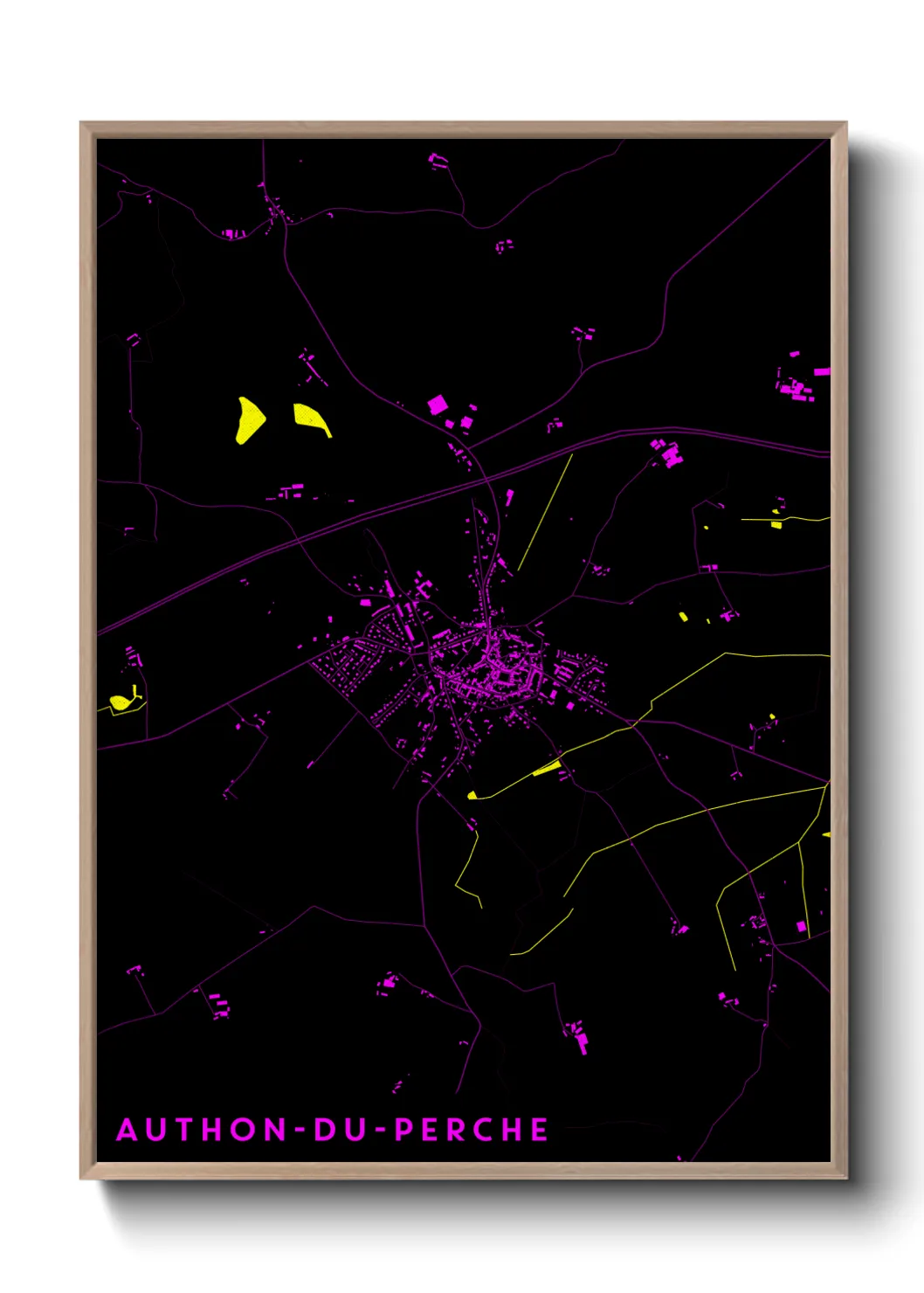 Une affiche de carte sur Authon-du-Perche