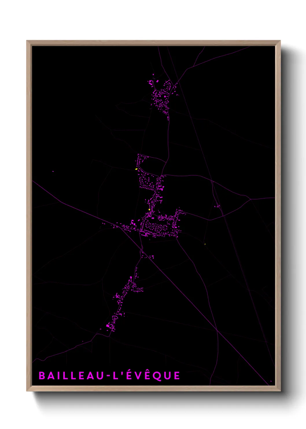 Une affiche de carte sur Bailleau-l'Évêque